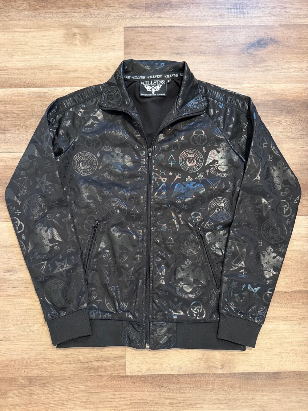 Kill Star “F$ck What They Think” Track Jacket Full Zip Mens Small Goth Punk 2016